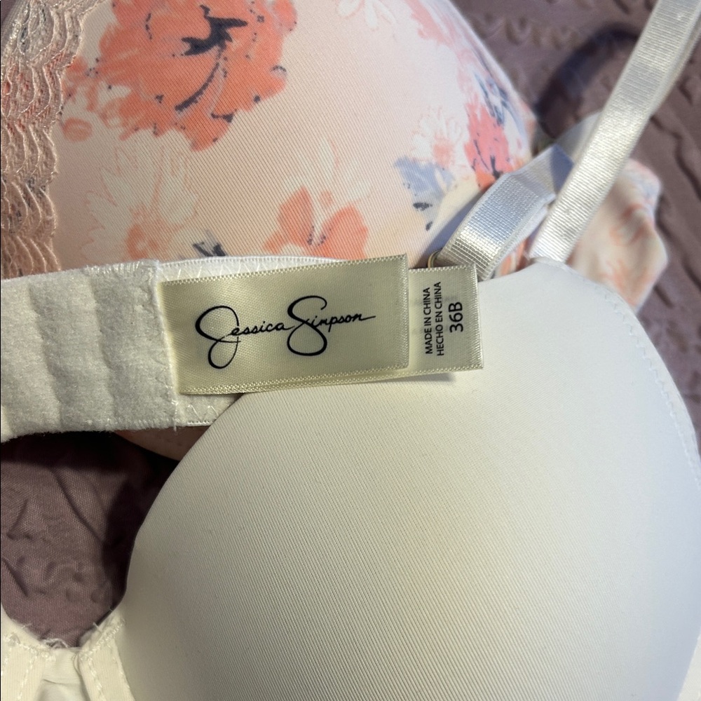 Floral and White Women's Bra Set